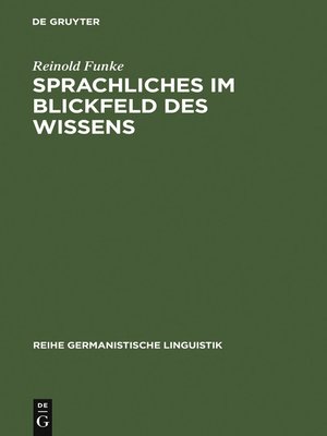 cover image of Sprachliches im Blickfeld des Wissens